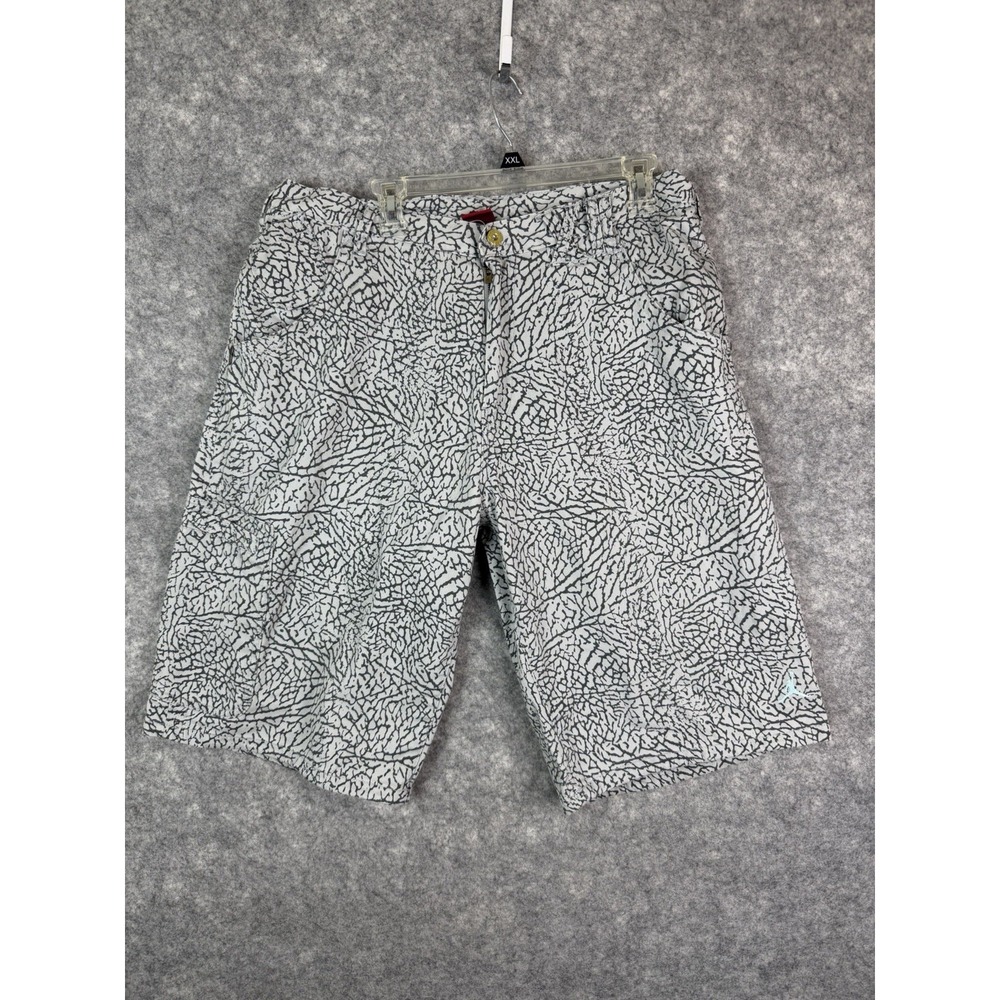 Air Jordan Shorts Men's 38 Cement Elephant Print Black Gray Baggy Jumpman